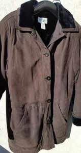 Nordstrom Dark Brown Suede Leather Jacket